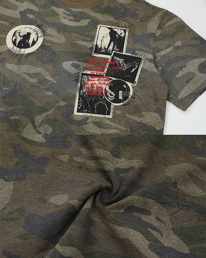 Distressed Patch Embroidered Short Sleeve T-Shirt