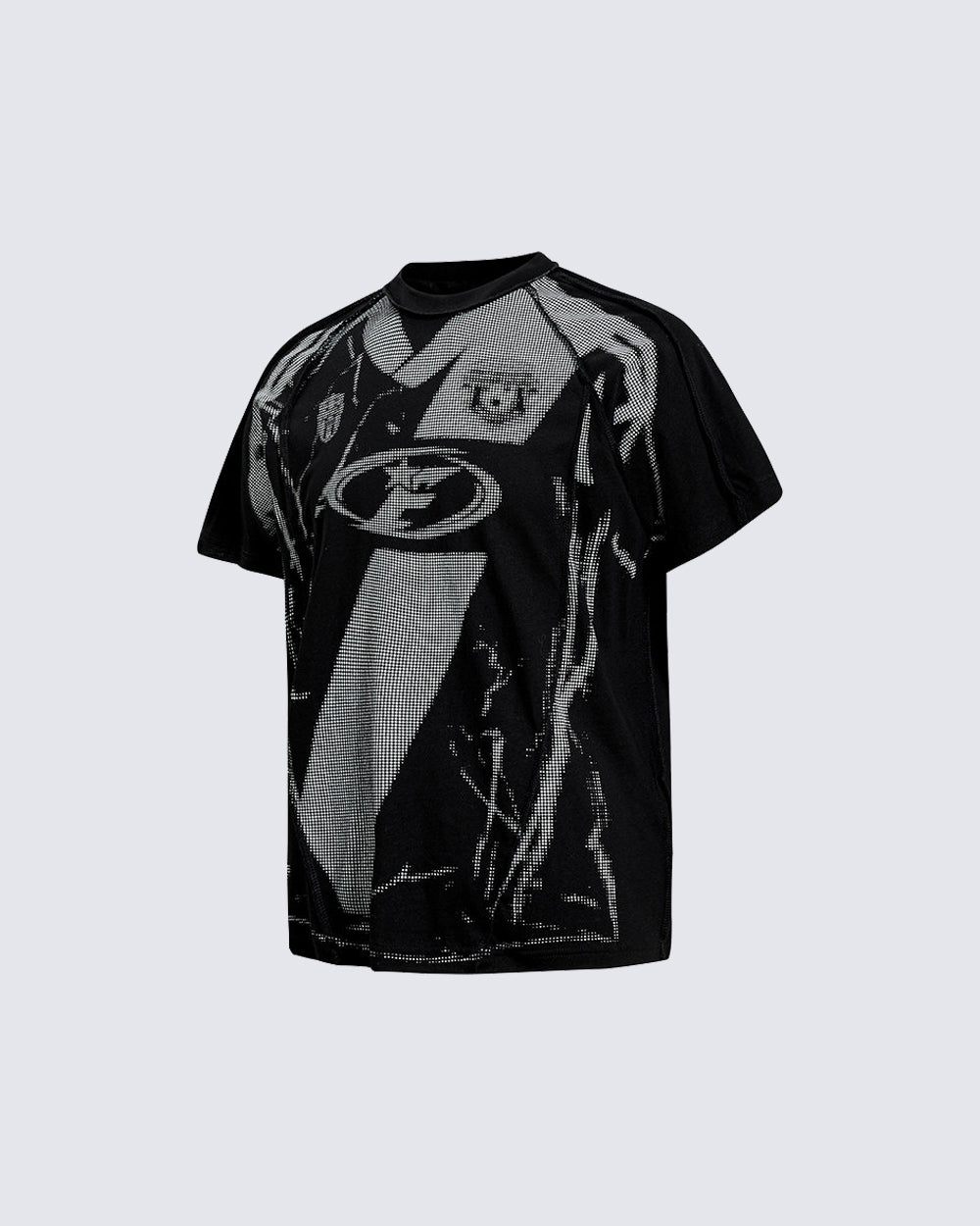 American Black Mesh Number Print Tee