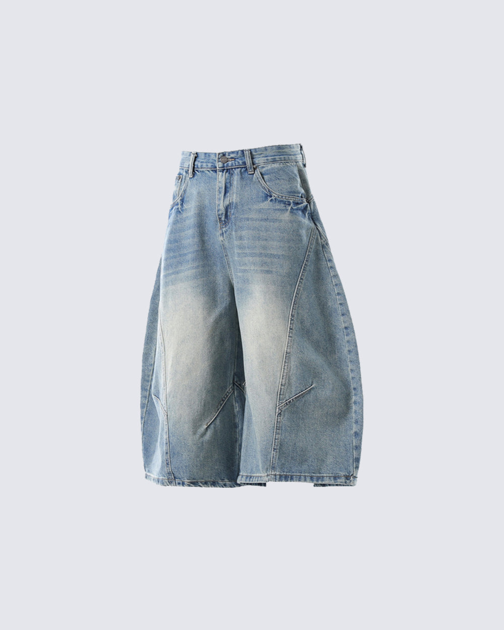 Vintage Washed Seven-Length Denim Pants