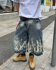 American New Flame Wash Seven-Length Shorts