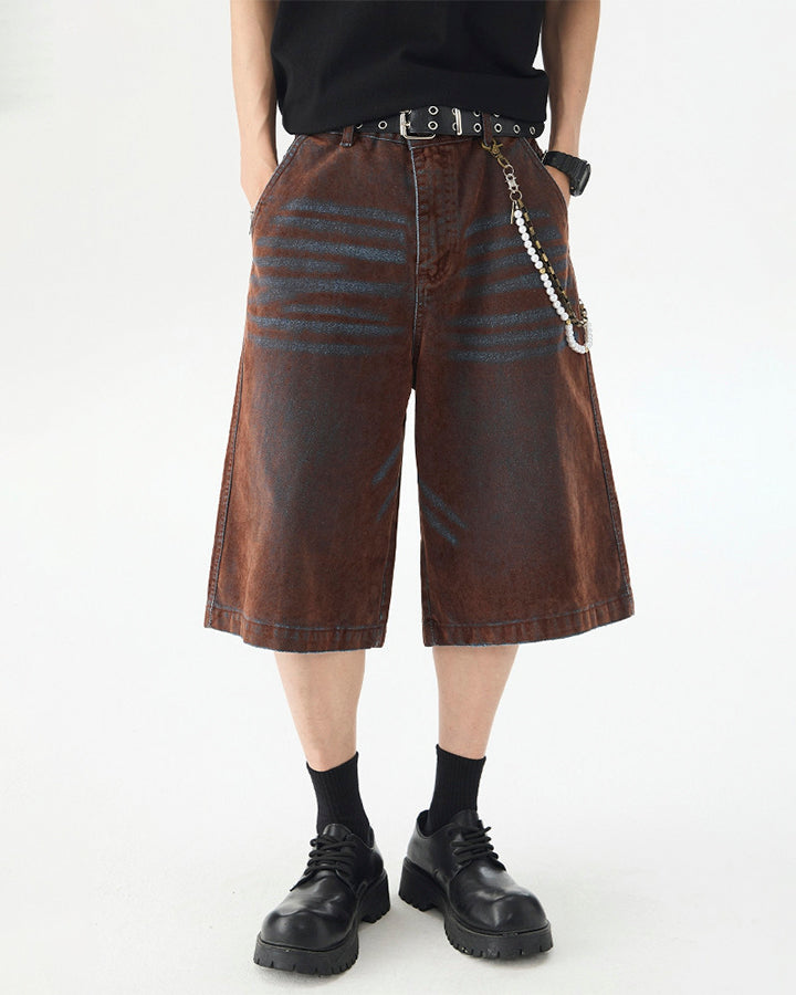Brown Washed New Vintage Shorts