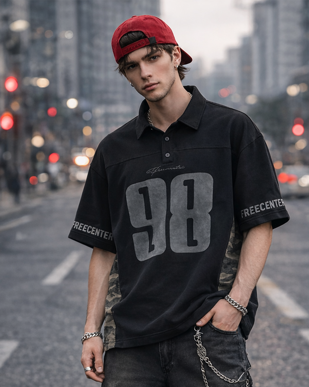 Number Print Polo T-Shirt
