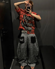 New American Red Plaid Print Shirt
