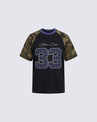 Vintage Camo Raglan T-Shirt New