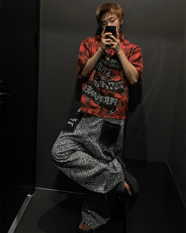 New American Red Plaid Print Shirt