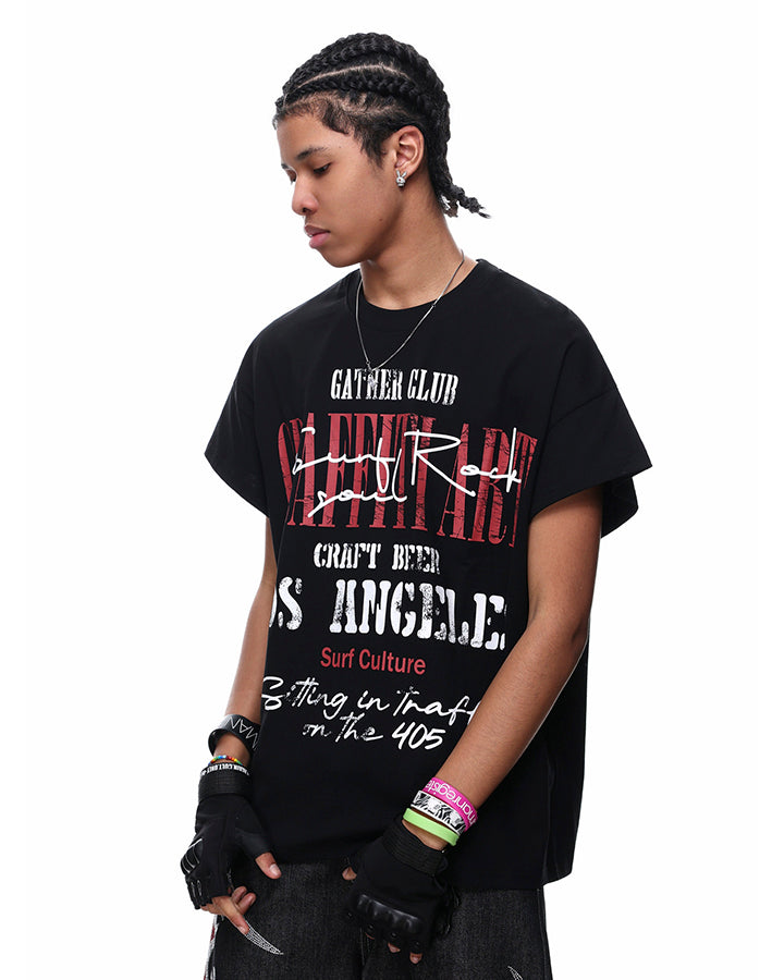 Graphic Letter Print Street Casual T Shirt