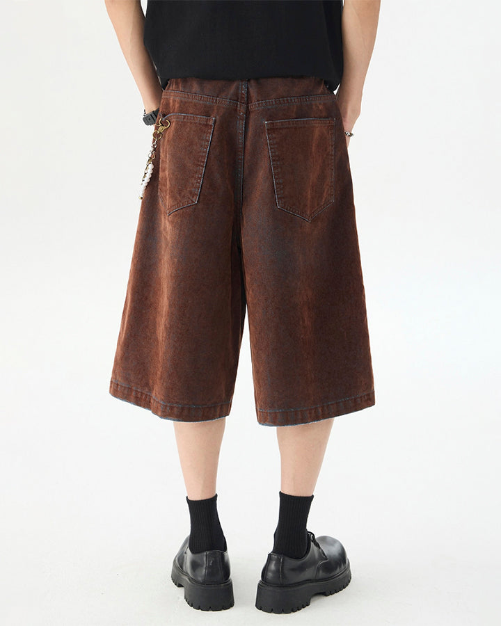 Brown Washed New Vintage Shorts