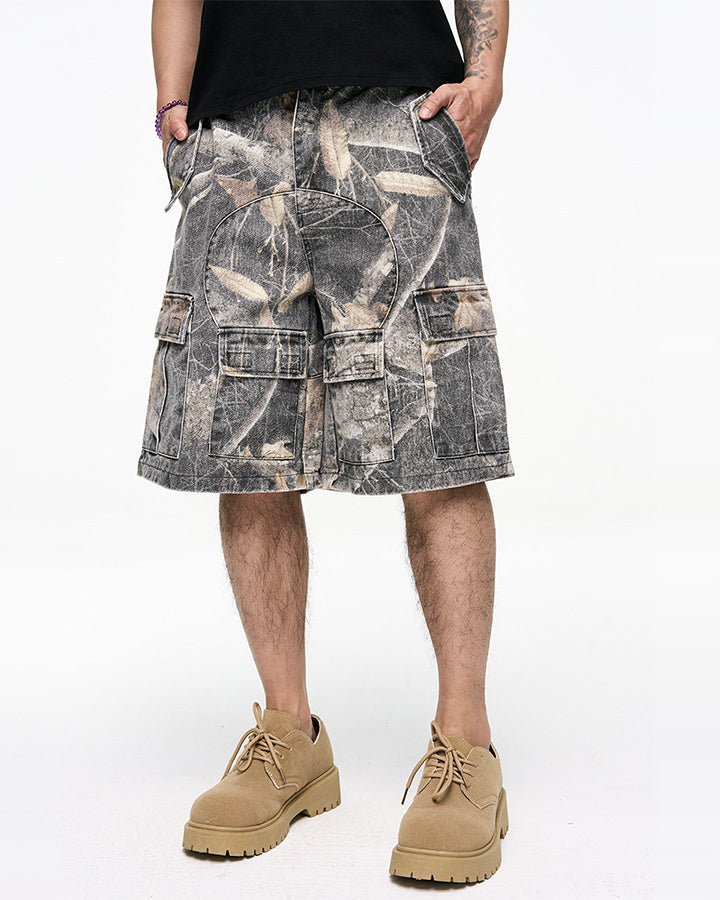 New Camo Utility Wide-Leg Shorts