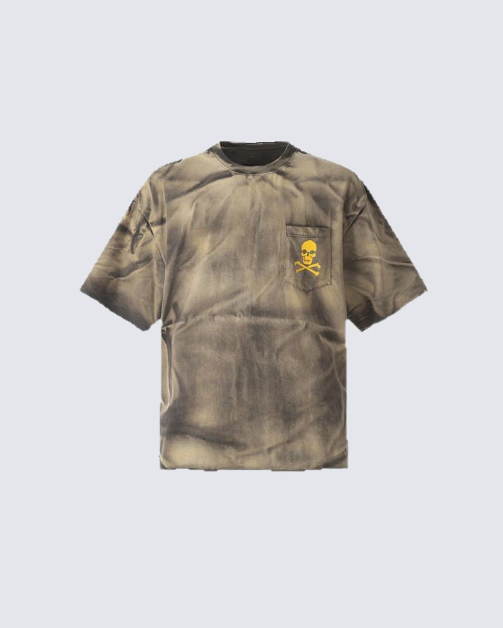 Vintage Washed Skull Graphic Pocket T-Shirt
