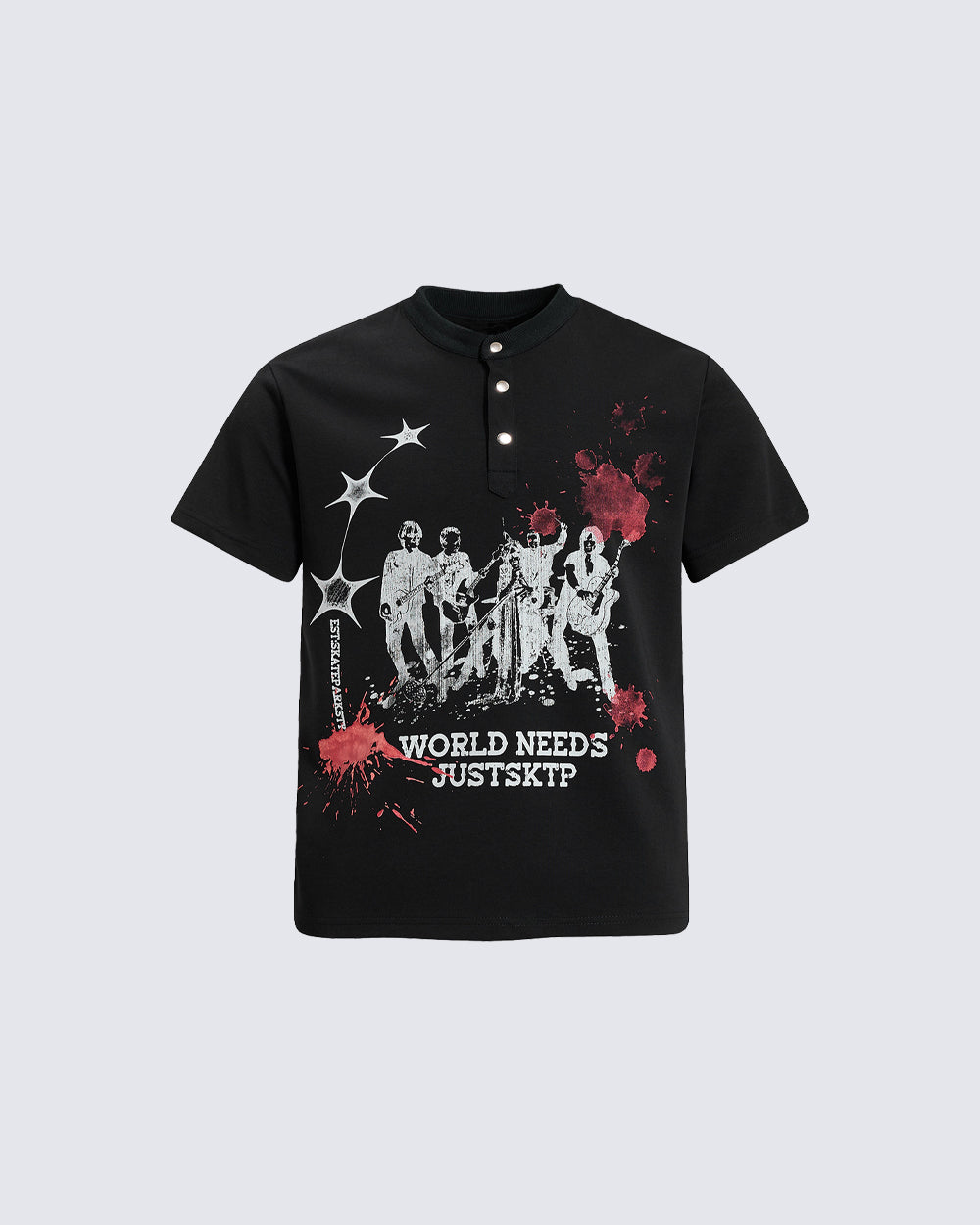 Vintage Graphic New Henley T-Shirt