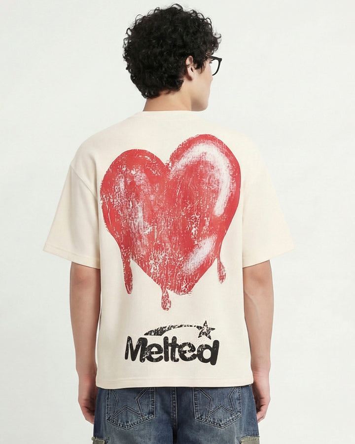 Gothic Skeleton Heart Print Waffle T-Shirt