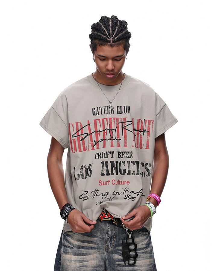 Graphic Letter Print Street Casual T Shirt