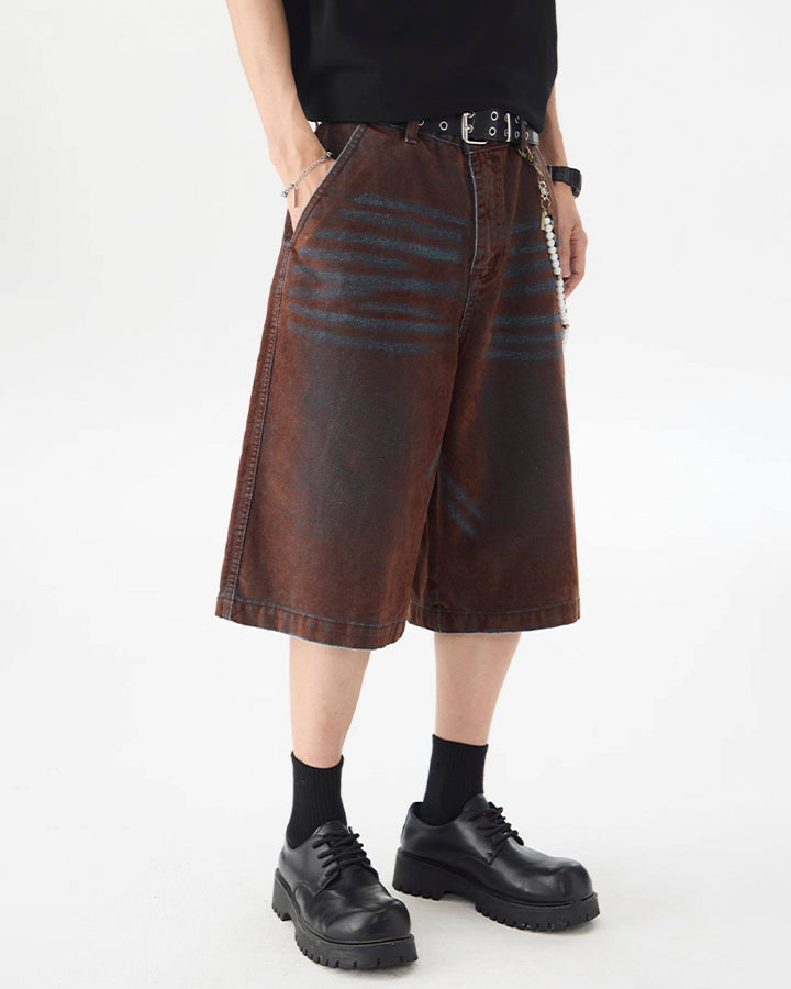 Brown Washed New Vintage Shorts