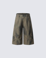 American Vintage Washed Panel Loose Fit Shorts