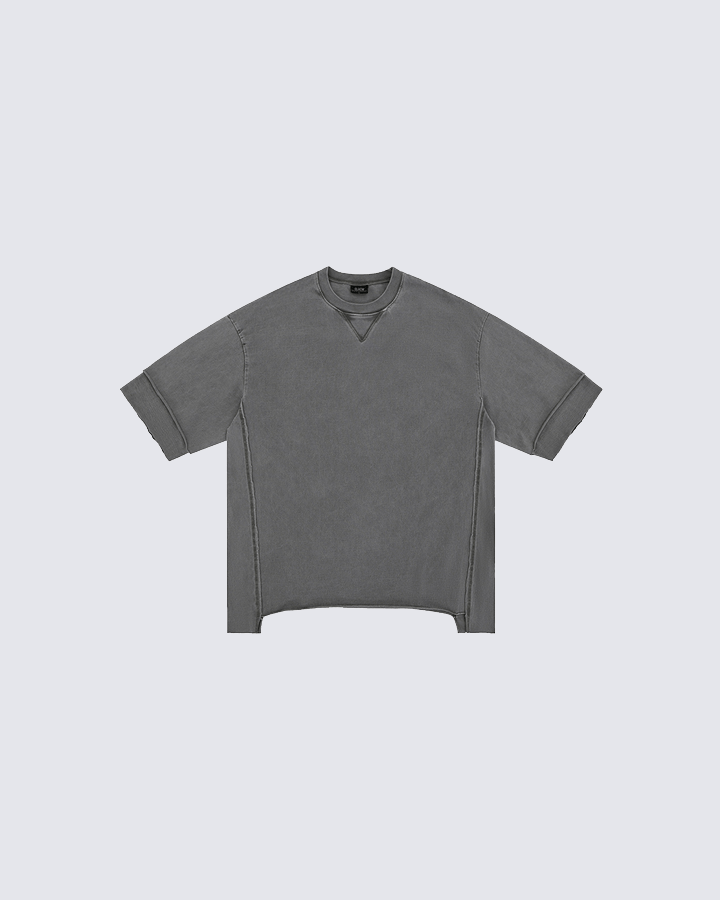 Oversized Vintage-Wash T-shirt - Gray