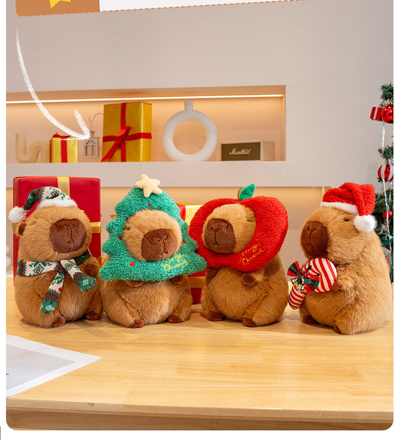 Capybara Christmas Snuggle Buddy – Cozy Holiday 25cm Plush 🍊🎄