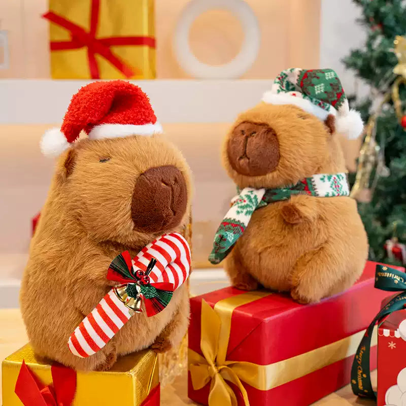 Capybara Christmas Snuggle Buddy – Cozy Holiday 25cm Plush 🍊🎄