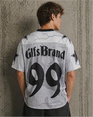 Vintage Mesh Portrait Graphic V-Neck Jersey Tee