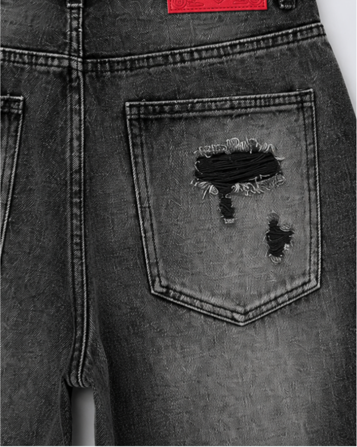 Vintage Distressed Ripped Denim Shorts