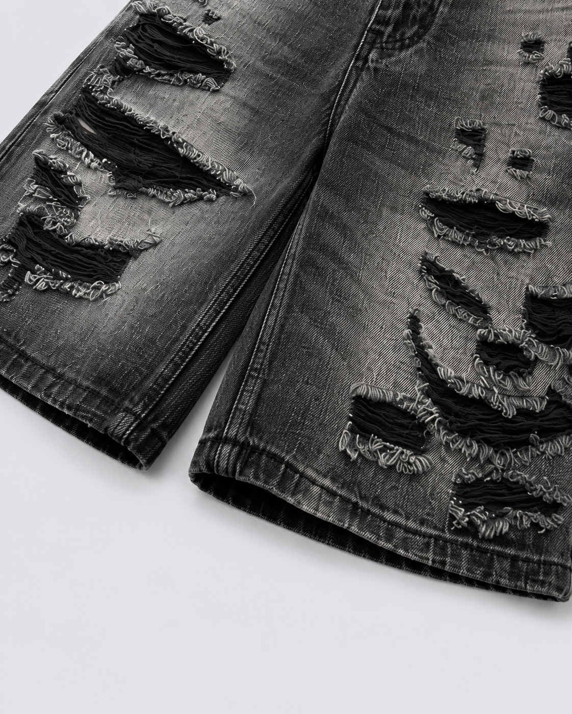 Vintage Distressed Ripped Denim Shorts