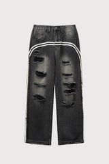 Deep Indigo Ripped Straight Jeans