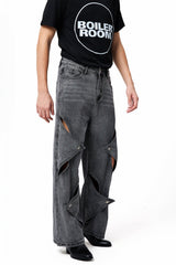 Diesel Vision Wide Leg Cutout Jeans