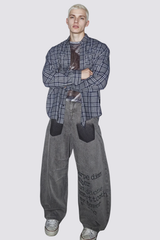 Dust Velocity Print Wide Leg Jeans