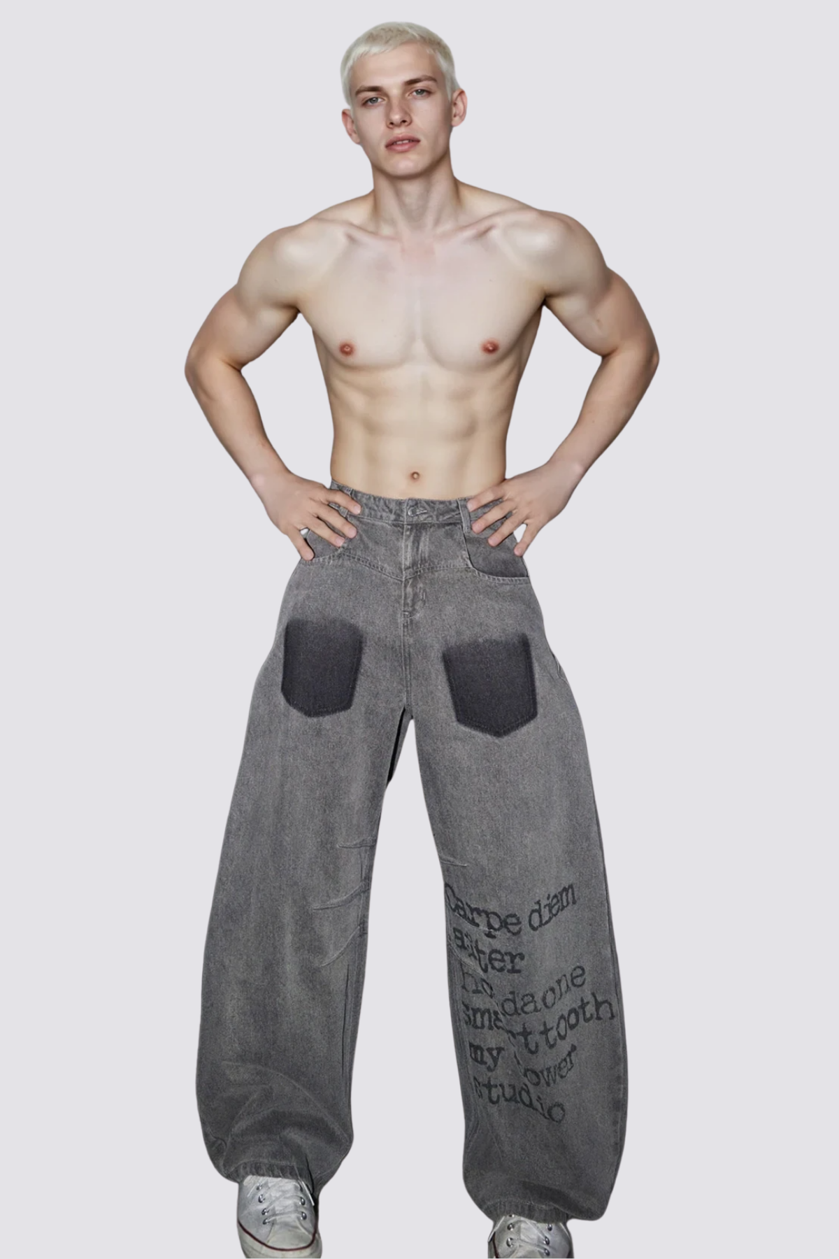 Dust Velocity Print Wide Leg Jeans