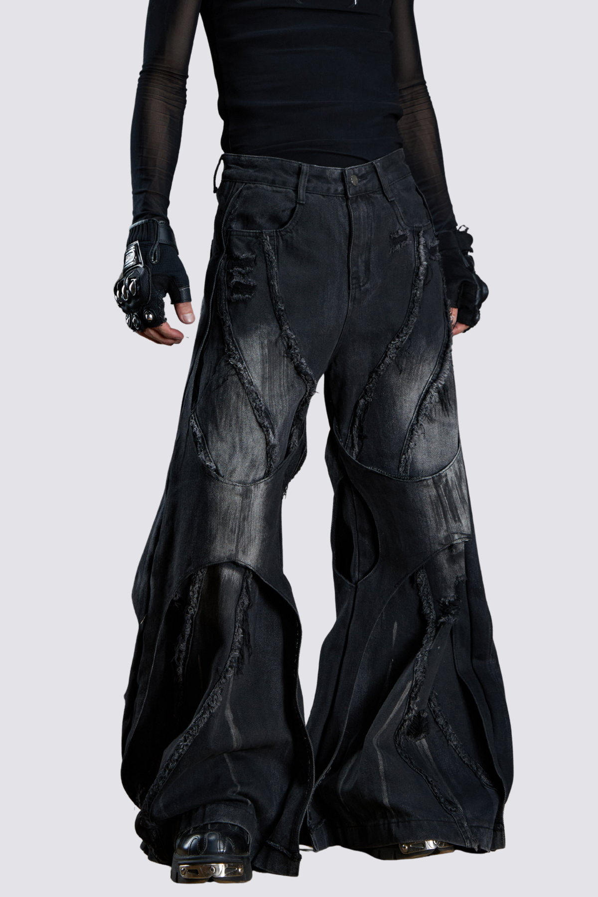 Fire Flash Fur Trimmed Wide Leg Jeans