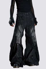 Fire Flash Fur Trimmed Wide Leg Jeans