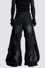 Fire Flash Fur Trimmed Wide Leg Jeans