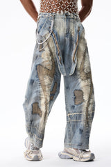 Flow Pulse Embroidered Wide Leg Jeans
