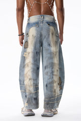 Flow Pulse Embroidered Wide Leg Jeans