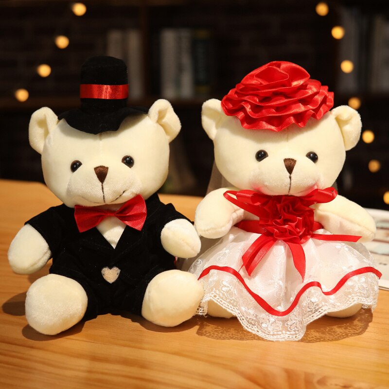 Couple Wedding Bears Plush Toys 2pcs/lot 15-35cm