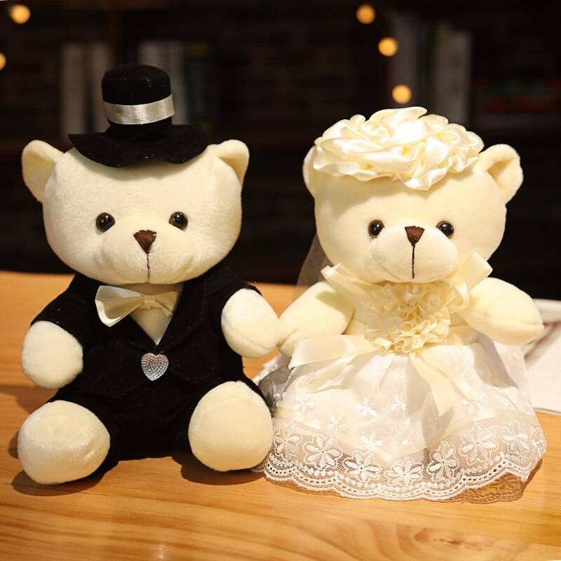 Couple Wedding Bears Plush Toys 2pcs/lot 15-35cm