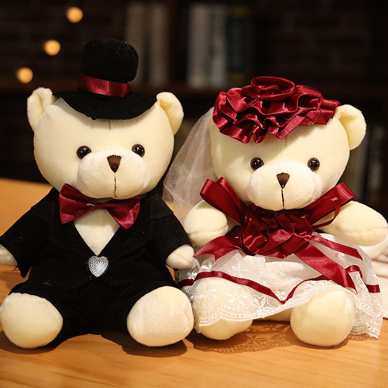 Couple Wedding Bears Plush Toys 2pcs/lot 15-35cm