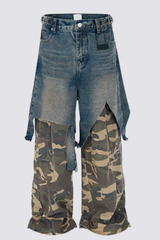 Industrial Cut Camouflage Jeans
