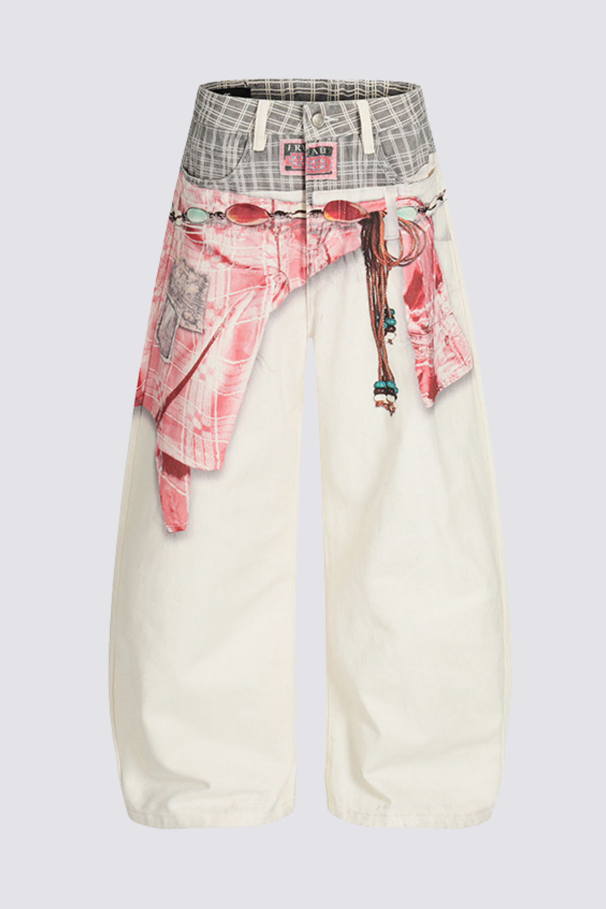 Iron Mileage Plaid Straight Jeans
