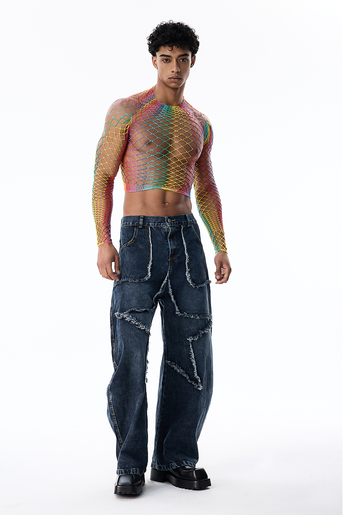 Motion Arc Star Wide Leg Jeans