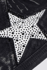 Null Path Rhinestone Star Bootcut Jeans
