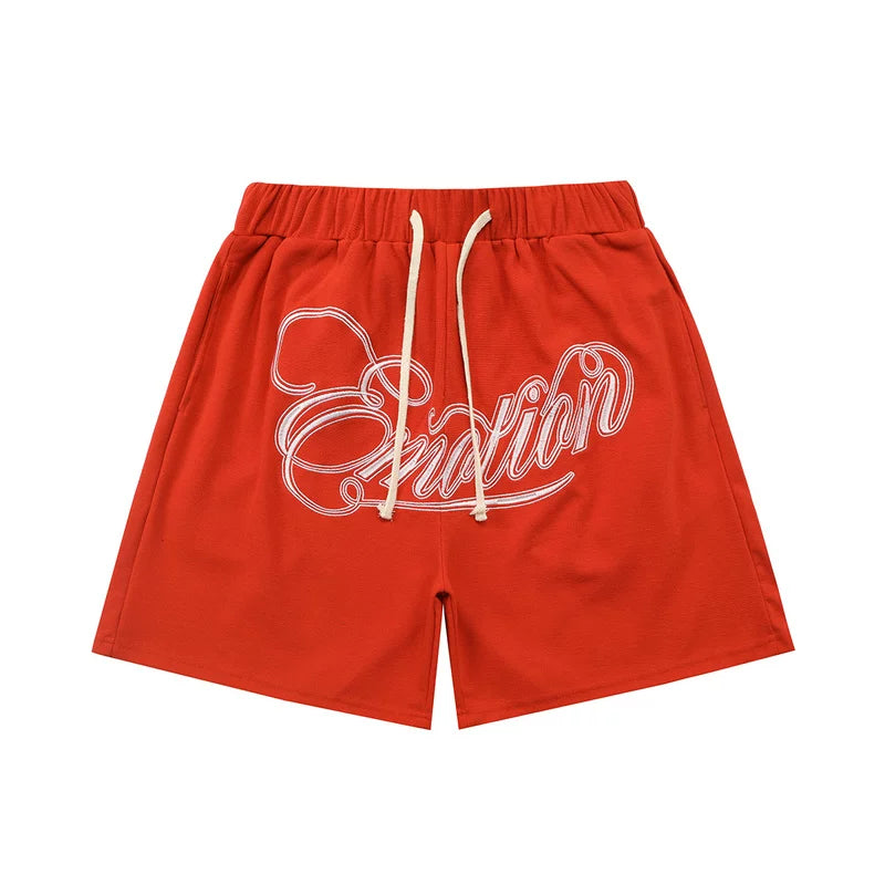 High version Mixed EMOTION ME American retro waffle mesh hot drilled hole shorts for both men and women