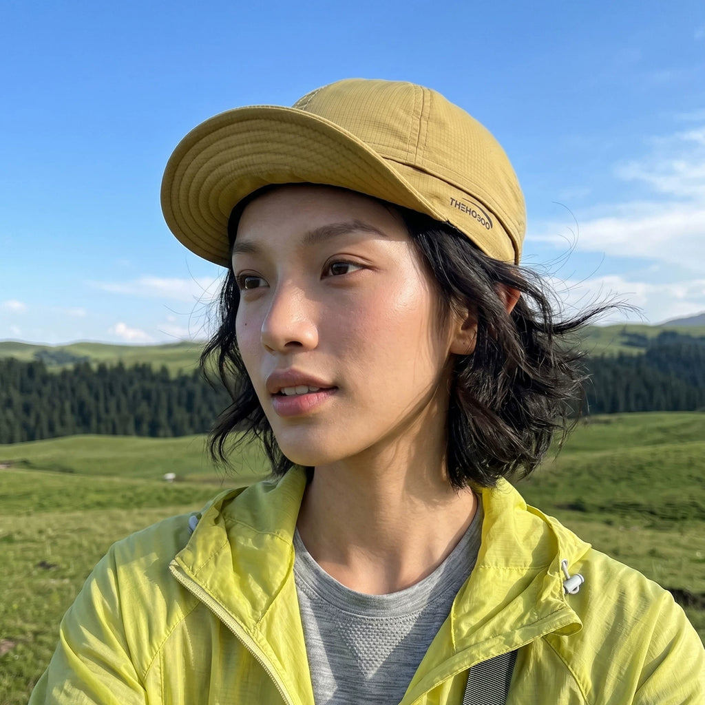 Outdoor thin quick drying breathable short brimmed hat for hiking, mountain climbing, sun protection, sun shading hat for men and women, summer travel duckbill hat