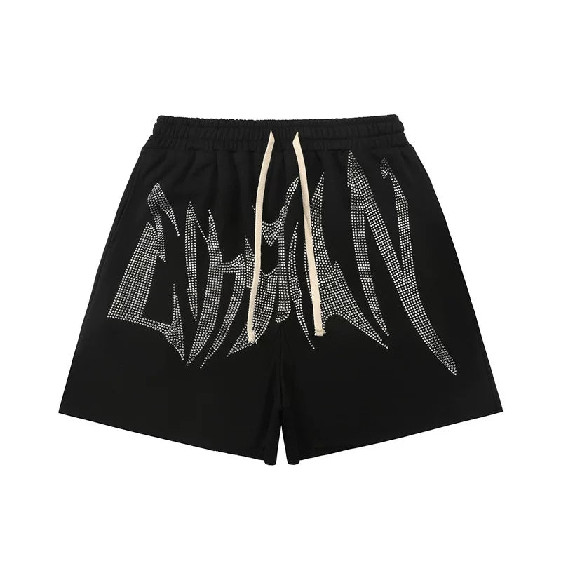 High version Mixed EMOTION ME American retro waffle mesh hot drilled hole shorts for both men and women