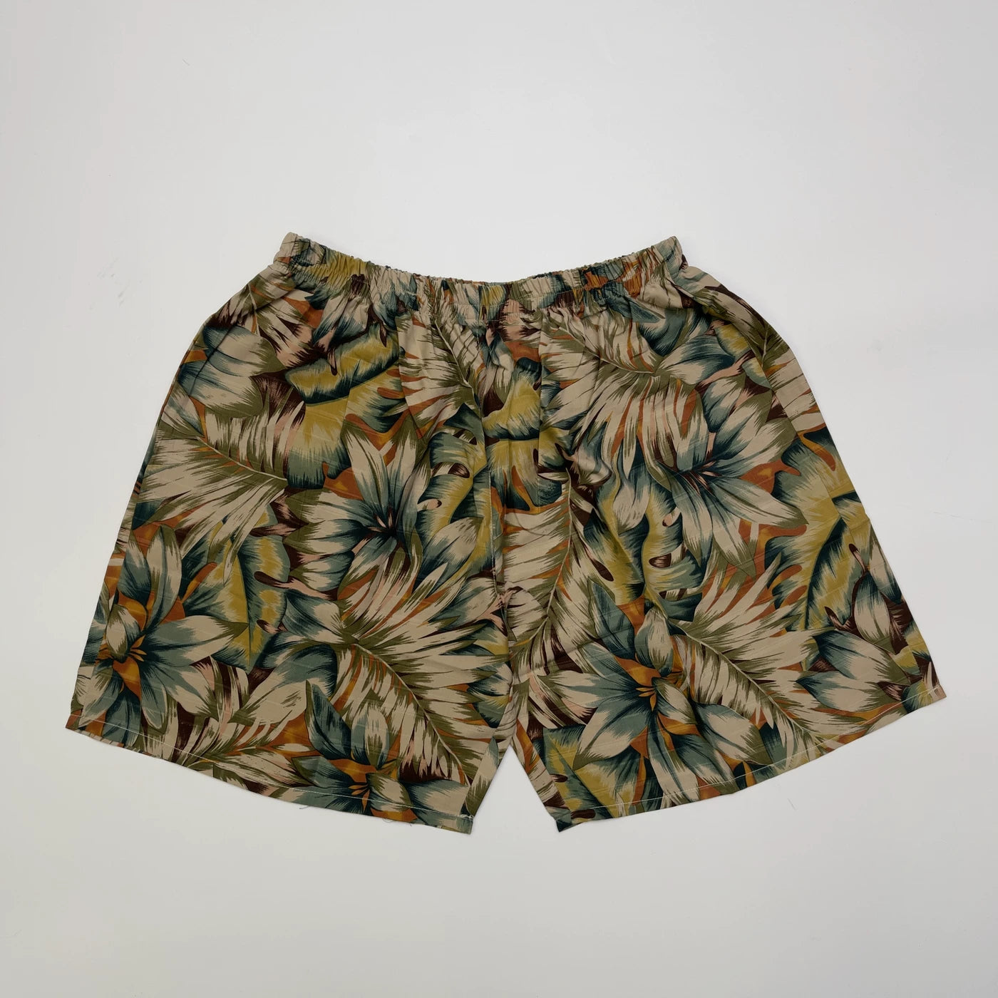 Pure Silk American Retro Aloha Hawaii Beach Shorts - Casual Vacation Pants