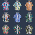 Non ironing floral shirt, loose casual jacket, summer short sleeved floral shirt, beach vacation island suit, travel shirt