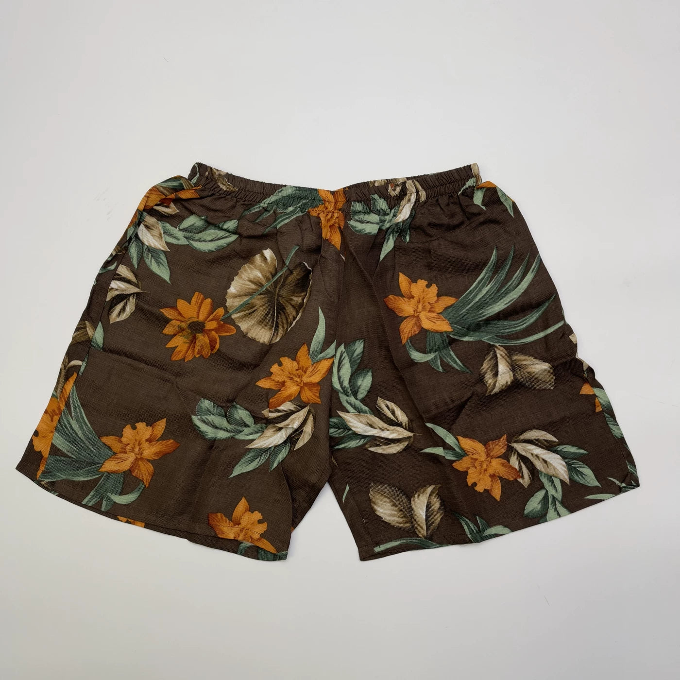 Pure Silk American Retro Aloha Hawaii Beach Shorts - Casual Vacation Pants