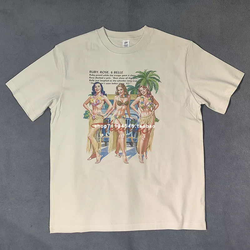 Aloha Hula Hawaiian Cotton T-Shirt – Casual Summer Tee