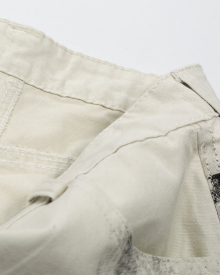 American Washed Ink Print Loose Casual Shorts