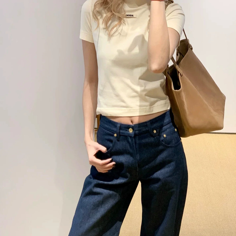 Jacquemus Logo Slim Fit Round Neck Women's T-Shirt