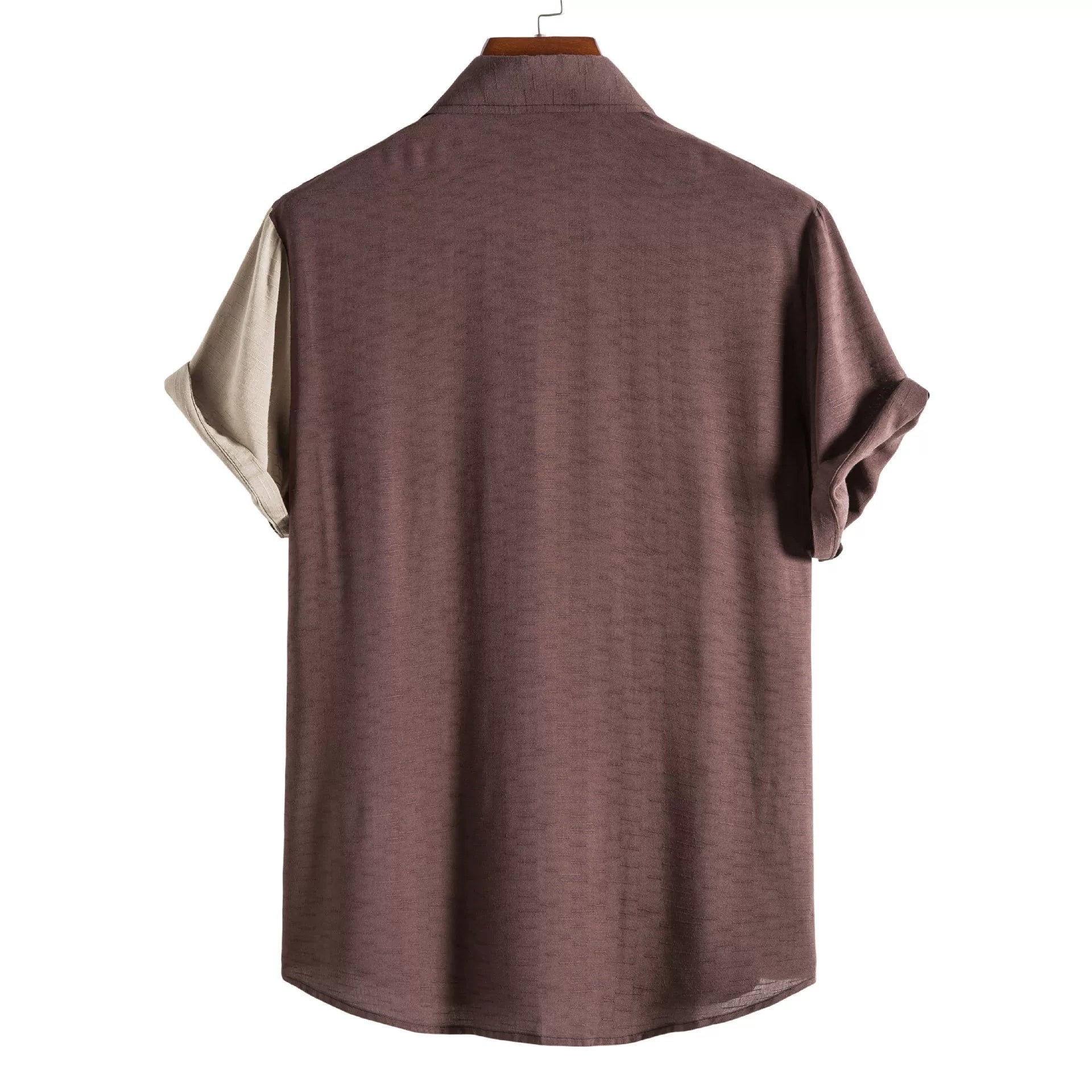Men's fashion casual splicing short sleeve shirt for men